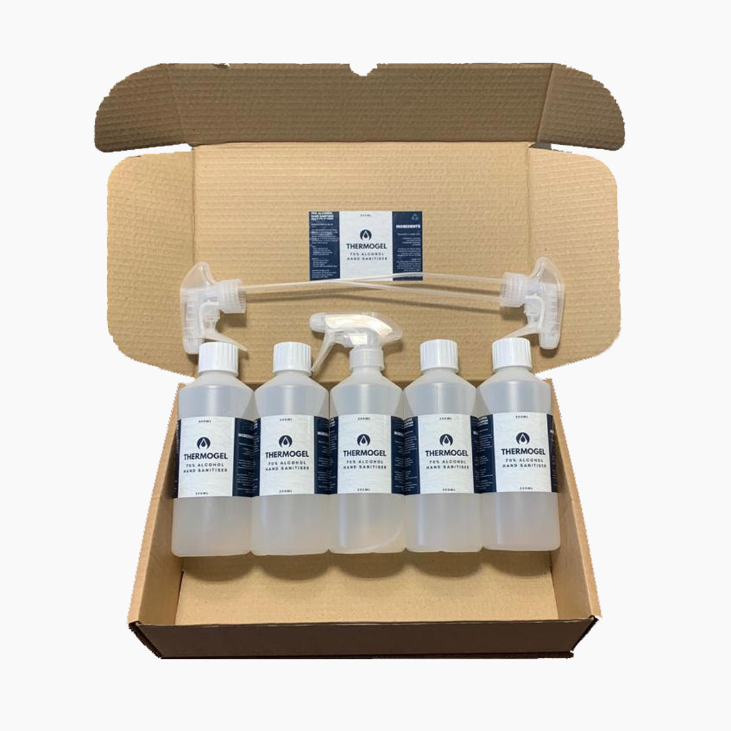 ThermoGel 500ml x 5 Liquid - Spray Hand & Surface Sanitiser 